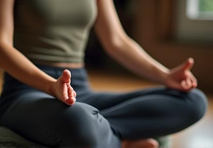 Personne assise en posture de méditation